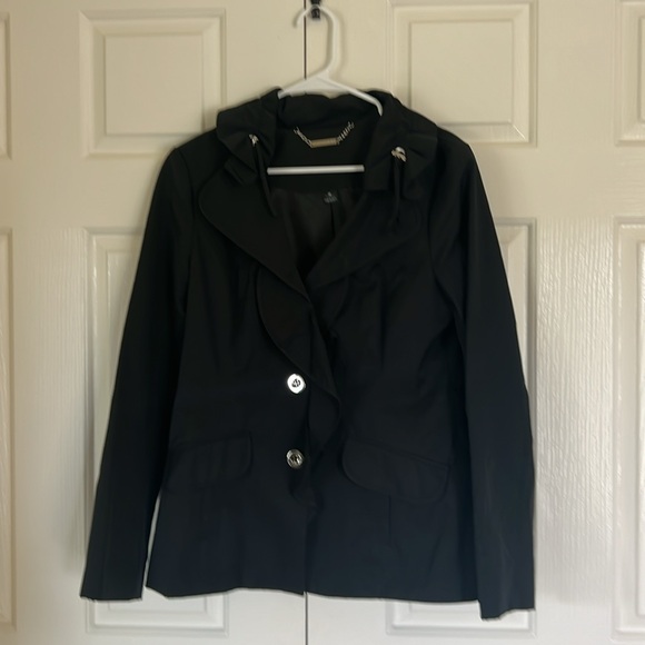 Black lightweight jacket ruffles from Black House White market medium women’s - Picture 8 of 8